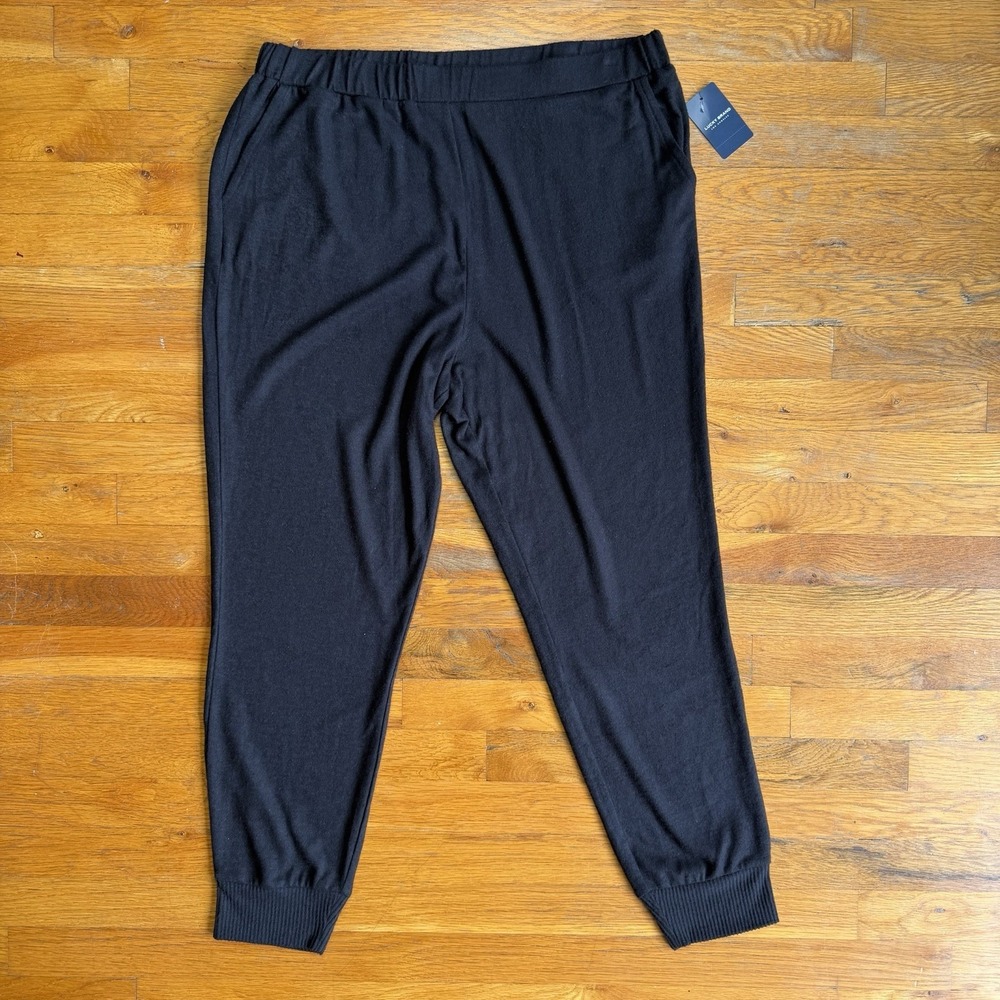 Lucky Brand Womens Cloud Jersey Easy Jogger Black Pants Large Lounge Super Soft